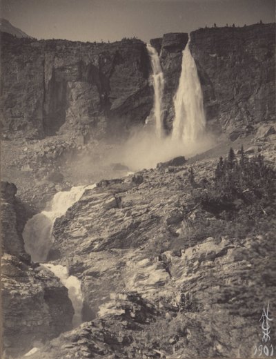 Twin Falls, Yoho Valley by George B. Vaux Jr.